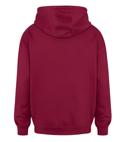 roter Laridani Oversized Hoodie mit Logo-Aufdruck – stylischer und bequemer Kapuzenpullover für den lässigen Look.