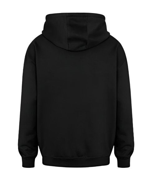 schwarzer Laridani Oversized Hoodie mit Logo-Aufdruck – stylischer und bequemer Kapuzenpullover für den lässigen Look.